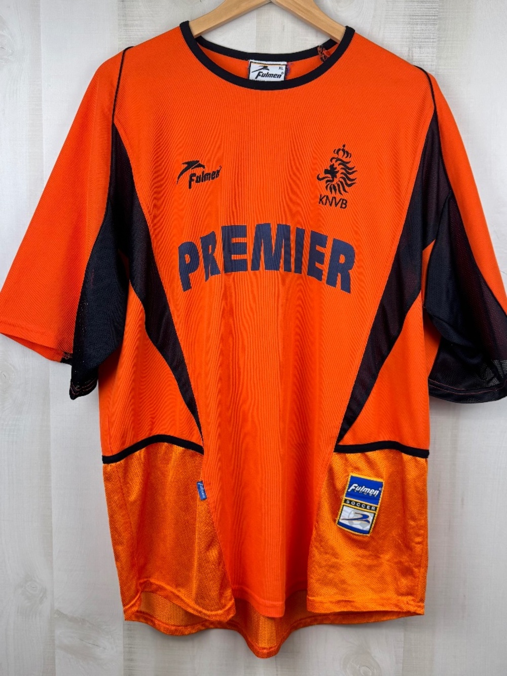 VTG Early 2000s Fulmen KNVB Netherlands Premier Soccer Orange Warmup Jersey XL